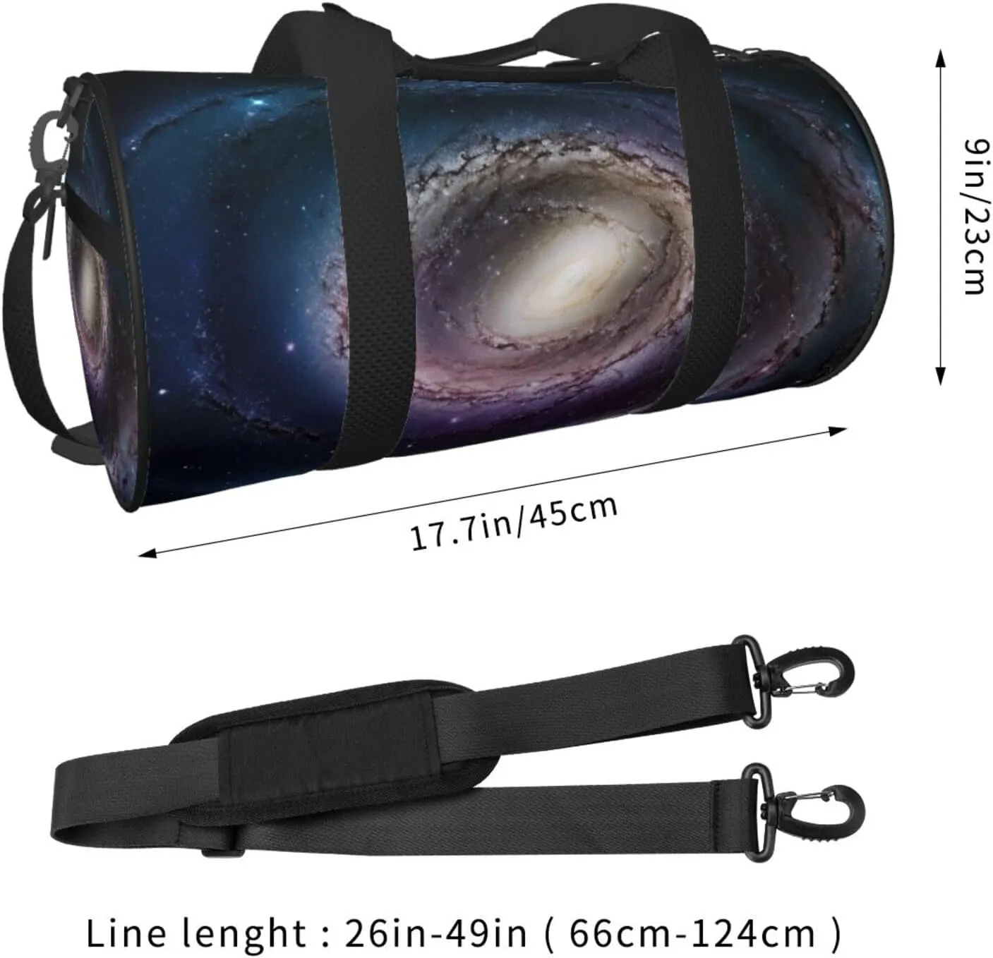 Spiral galaxy Travel Duffle Bag for Men Women Sport Gym Bag Foldable Weekender Bag Carry on Overnight Bag for Travel Swimming Basketball