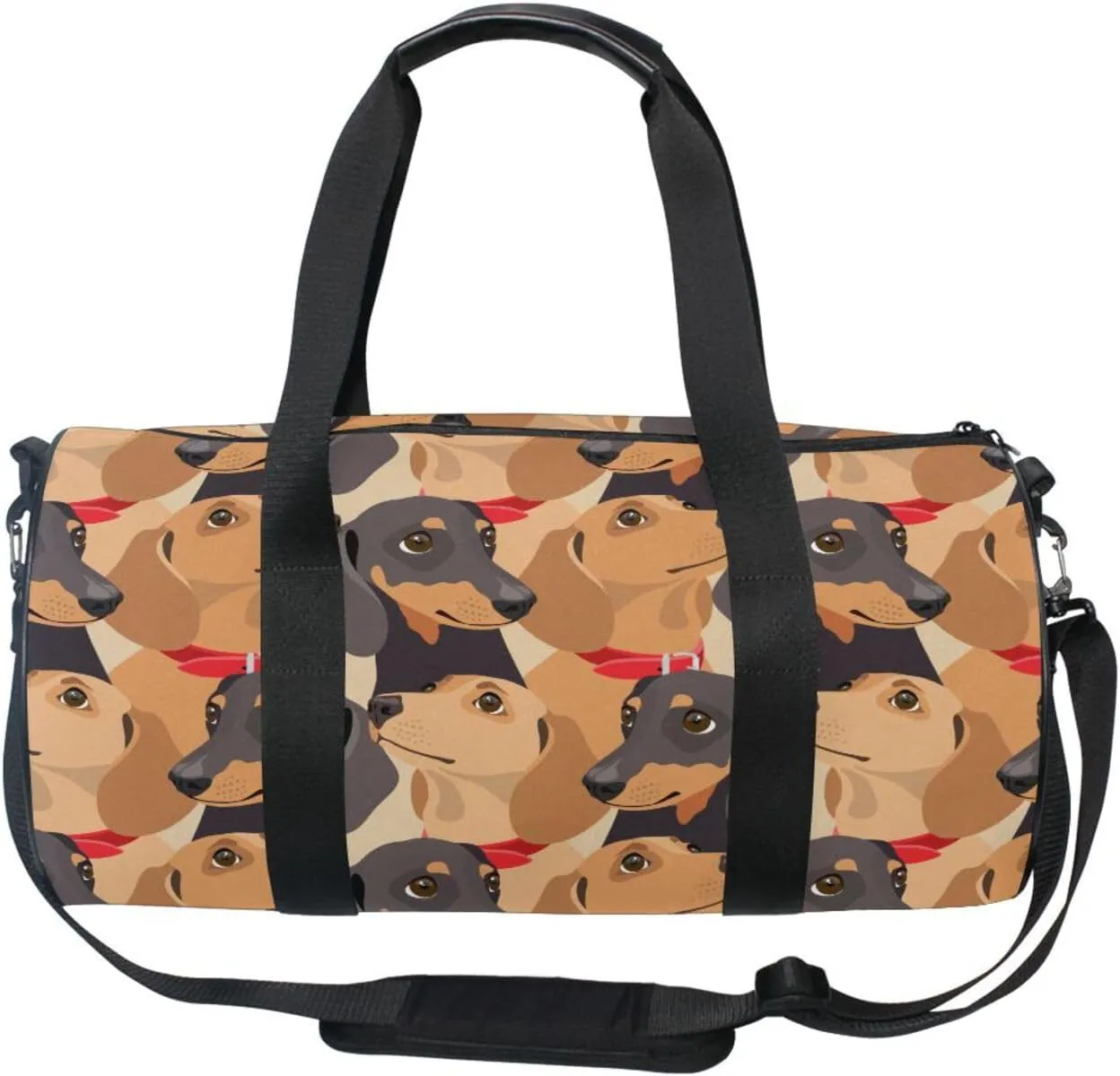 Sport Duffle Bag Travel Weekender Overnight Bag Gym Bag Womens Mens, Cartoon Dachshund Travel Duffel Bag for Plane Sport Gym Tote Bags Yoga