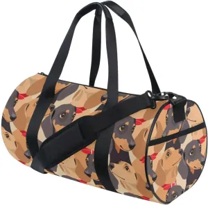 Sport Duffle Bag Travel Weekender Overnight Bag Gym Bag Womens Mens, Cartoon Dachshund Travel Duffel Bag for Plane Sport Gym Tote Bags Yoga