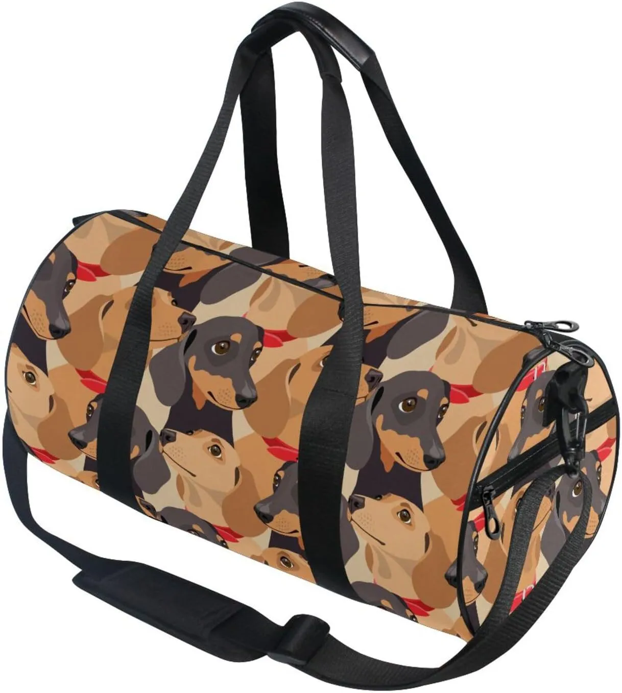 Sport Duffle Bag Travel Weekender Overnight Bag Gym Bag Womens Mens, Cartoon Dachshund Travel Duffel Bag for Plane Sport Gym Tote Bags Yoga