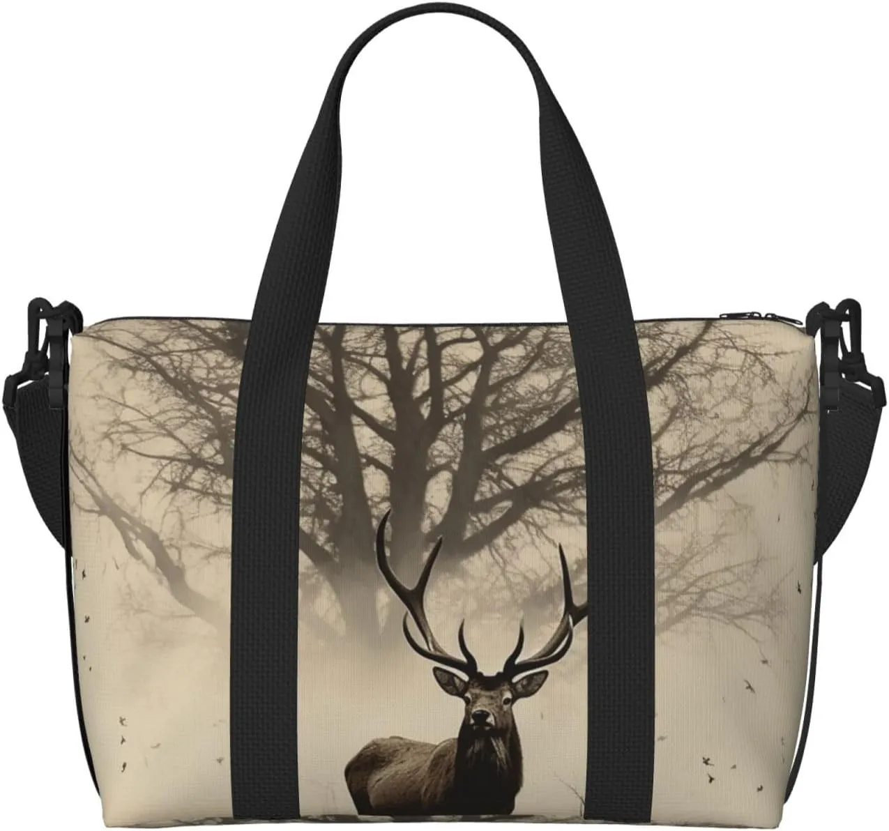 Sports Gym Bag for Women Men Travel Duffel Bag Tote Weekender Bag Carry on Overnight Bag for Travel Swimming Fitness Workout Sports Abstract Tree Elk Picture Duffle Bag