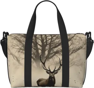 Sports Gym Bag for Women Men Travel Duffel Bag Tote Weekender Bag Carry on Overnight Bag for Travel Swimming Fitness Workout Sports Abstract Tree Elk Picture Duffle Bag