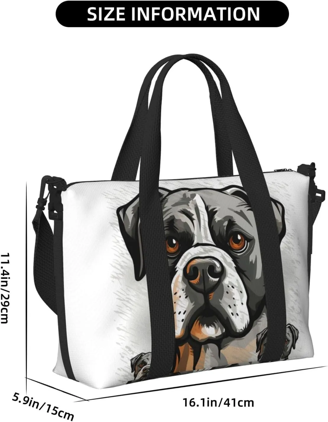 Sports Gym Bag for Women Men Travel Duffel Bag Tote Weekender Bag Carry on Overnight Bag for Travel Swimming Fitness Workout Sports American Bulldog Head Duffle Bag