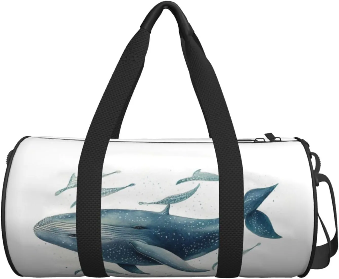Sports Gym Bag for Women Men Travel Duffel Bag Tote Weekender Bag Carry on Overnight Bag for Travel Swimming Fitness Workout Sports Blue Whale Duffle Bag
