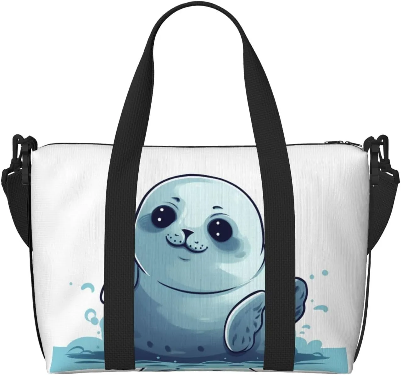 Sports Gym Bag for Women Men Travel Duffel Bag Tote Weekender Bag Carry on Overnight Bag for Travel Swimming Fitness Workout Sports Cute Seal Duffle Bag
