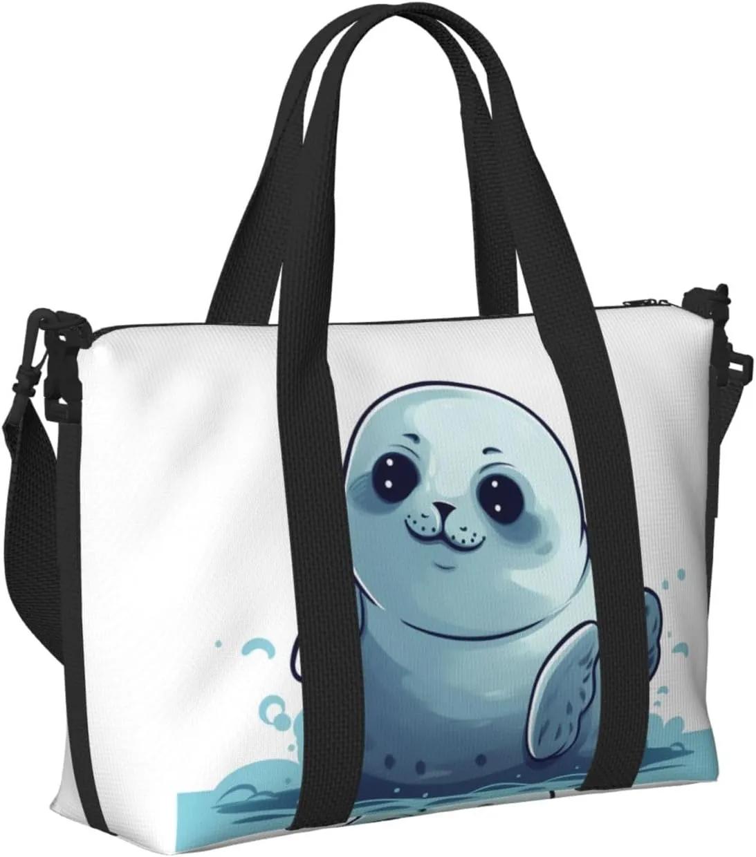 Sports Gym Bag for Women Men Travel Duffel Bag Tote Weekender Bag Carry on Overnight Bag for Travel Swimming Fitness Workout Sports Cute Seal Duffle Bag
