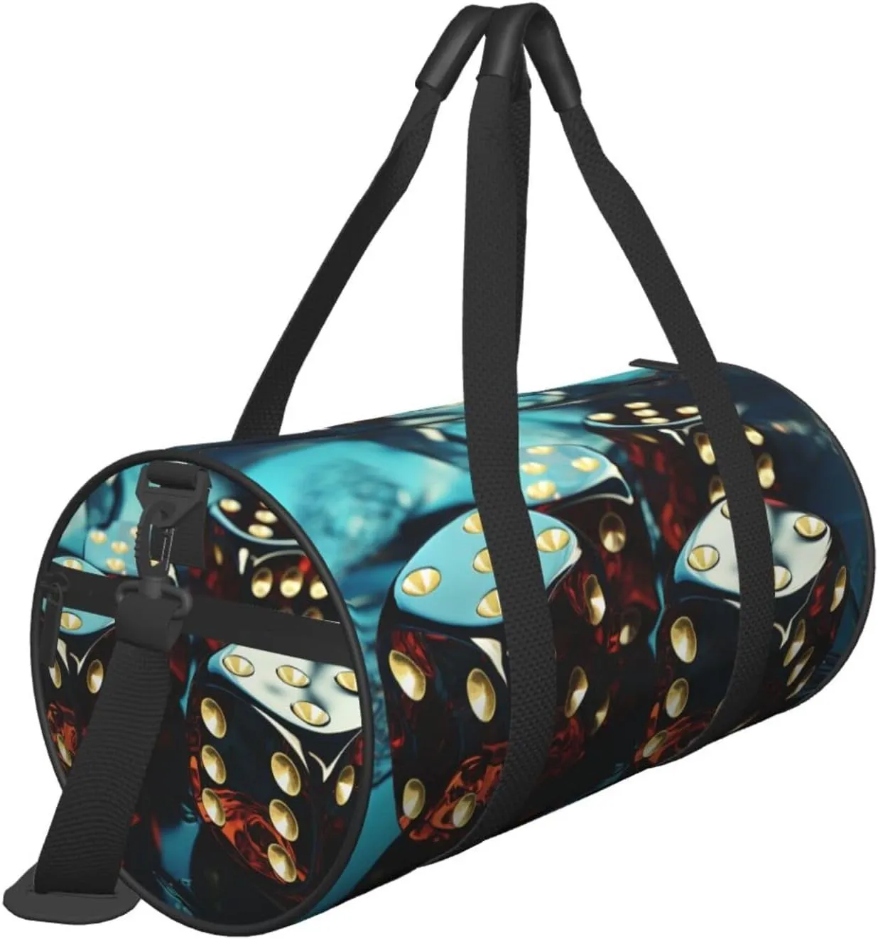 Sports Gym Bag for Women Men Travel Duffel Bag Tote Weekender Bag Carry on Overnight Bag for Travel Swimming Fitness Workout Sports Dice Graphics Duffle Bag