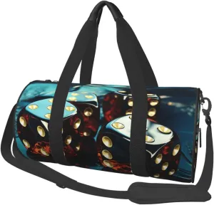 Sports Gym Bag for Women Men Travel Duffel Bag Tote Weekender Bag Carry on Overnight Bag for Travel Swimming Fitness Workout Sports Dice Graphics Duffle Bag