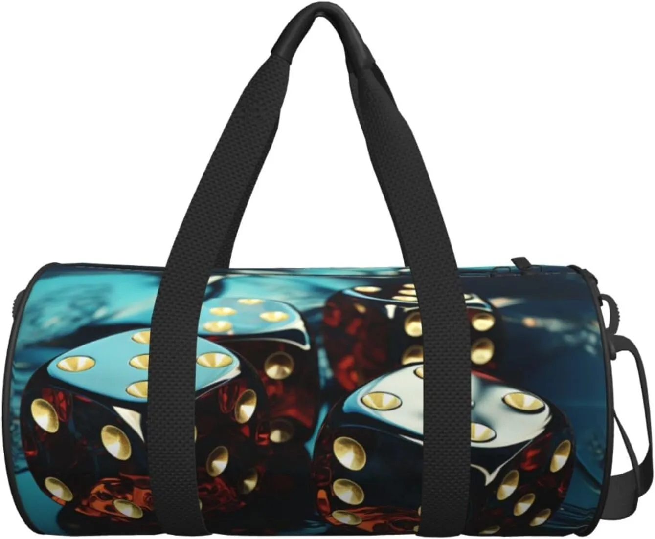 Sports Gym Bag for Women Men Travel Duffel Bag Tote Weekender Bag Carry on Overnight Bag for Travel Swimming Fitness Workout Sports Dice Graphics Duffle Bag