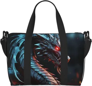 Sports Gym Bag for Women Men Travel Duffel Bag Tote Weekender Bag Carry on Overnight Bag for Travel Swimming Fitness Workout Sports Dragon Duffle Bag