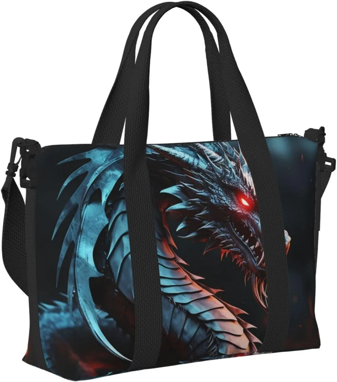 Sports Gym Bag for Women Men Travel Duffel Bag Tote Weekender Bag Carry on Overnight Bag for Travel Swimming Fitness Workout Sports Dragon Duffle Bag