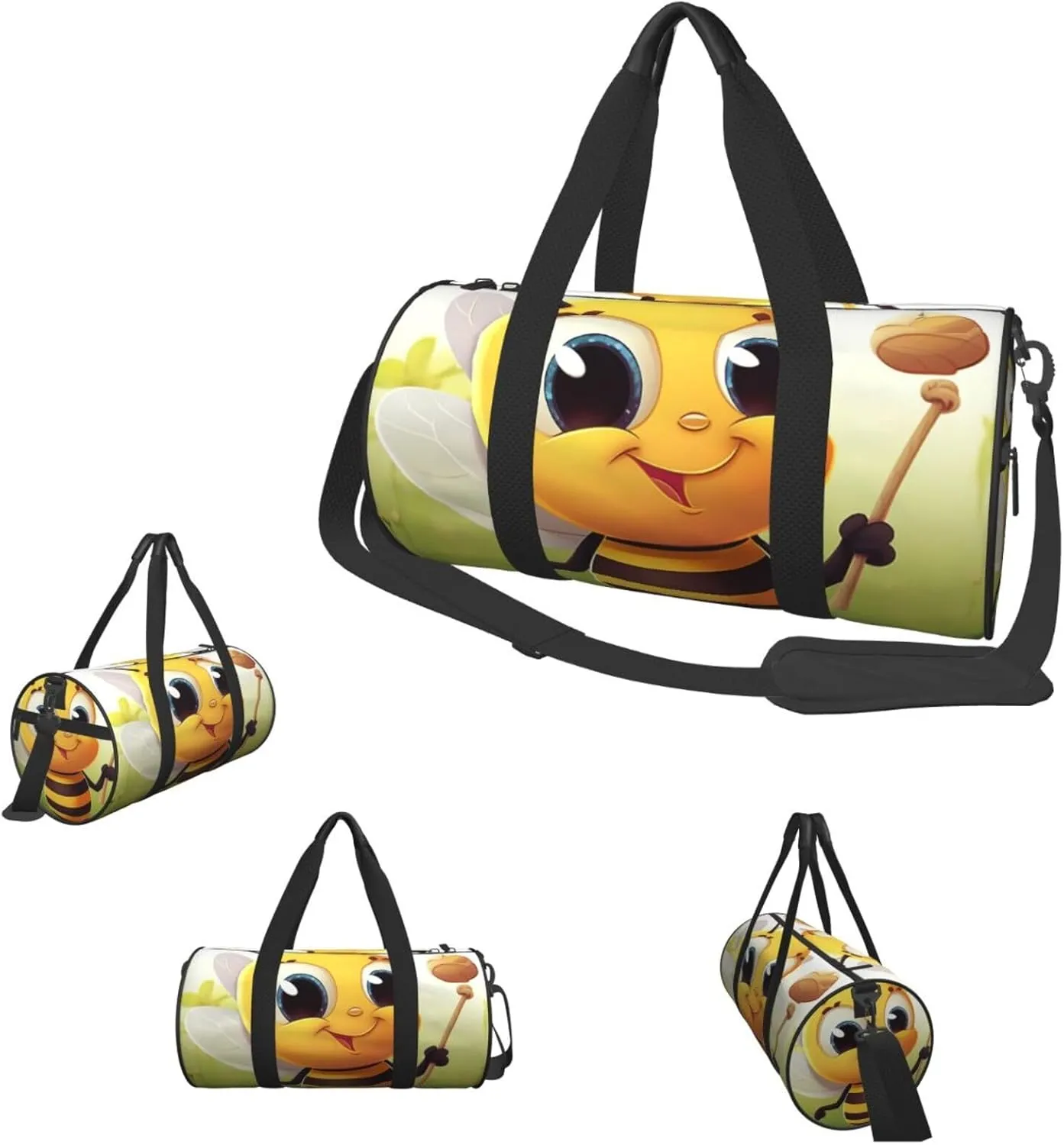 Sports Gym Bag for Women Men Travel Duffel Bag Tote Weekender Bag Carry on Overnight Bag for Travel Swimming Fitness Workout Sports Honey bee Duffle Bag