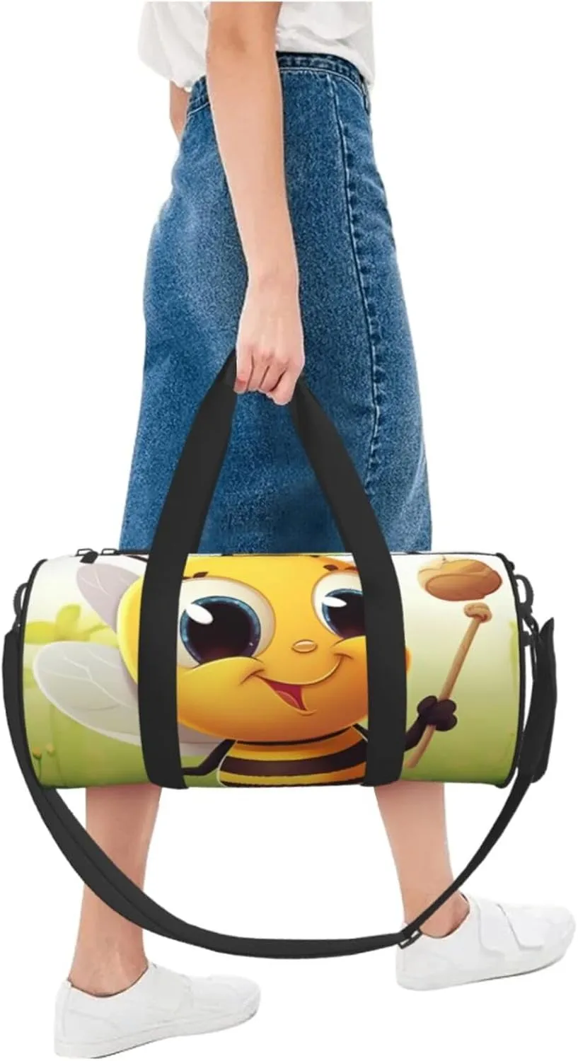 Sports Gym Bag for Women Men Travel Duffel Bag Tote Weekender Bag Carry on Overnight Bag for Travel Swimming Fitness Workout Sports Honey bee Duffle Bag