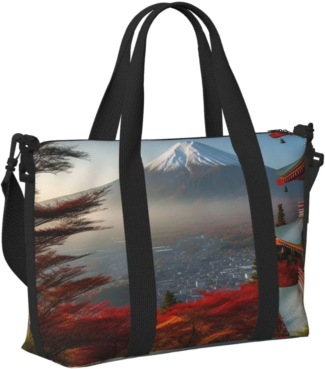 Sports Gym Bag for Women Men Travel Duffel Bag Tote Weekender Bag Carry on Overnight Bag for Travel Swimming Fitness Workout Sports Japan Mount Fuji Landscape Duffle Bag