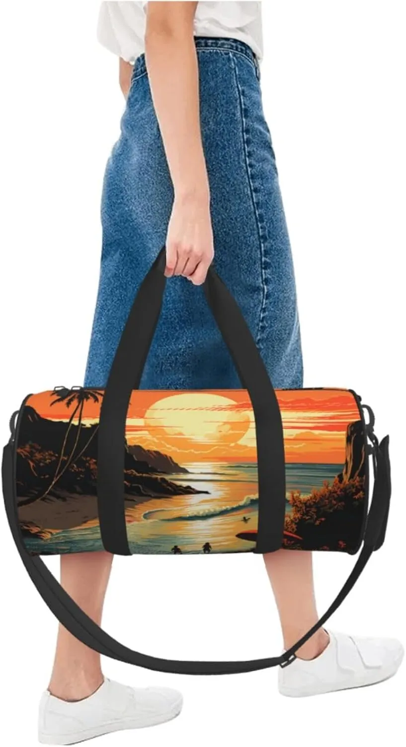Sports Gym Bag for Women Men Travel Duffel Bag Tote Weekender Bag Carry on Overnight Bag for Travel Swimming Fitness Workout Sports Original Poster for Endless Summer Duffle Bag