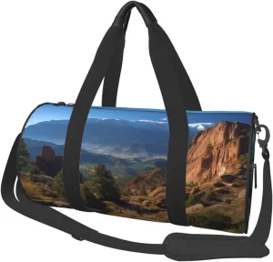 Sports Gym Bag for Women Men Travel Duffel Bag Tote Weekender Bag Carry on Overnight Bag for Travel Swimming Fitness Workout Sports Pikes Peak Colorado Duffle Bag
