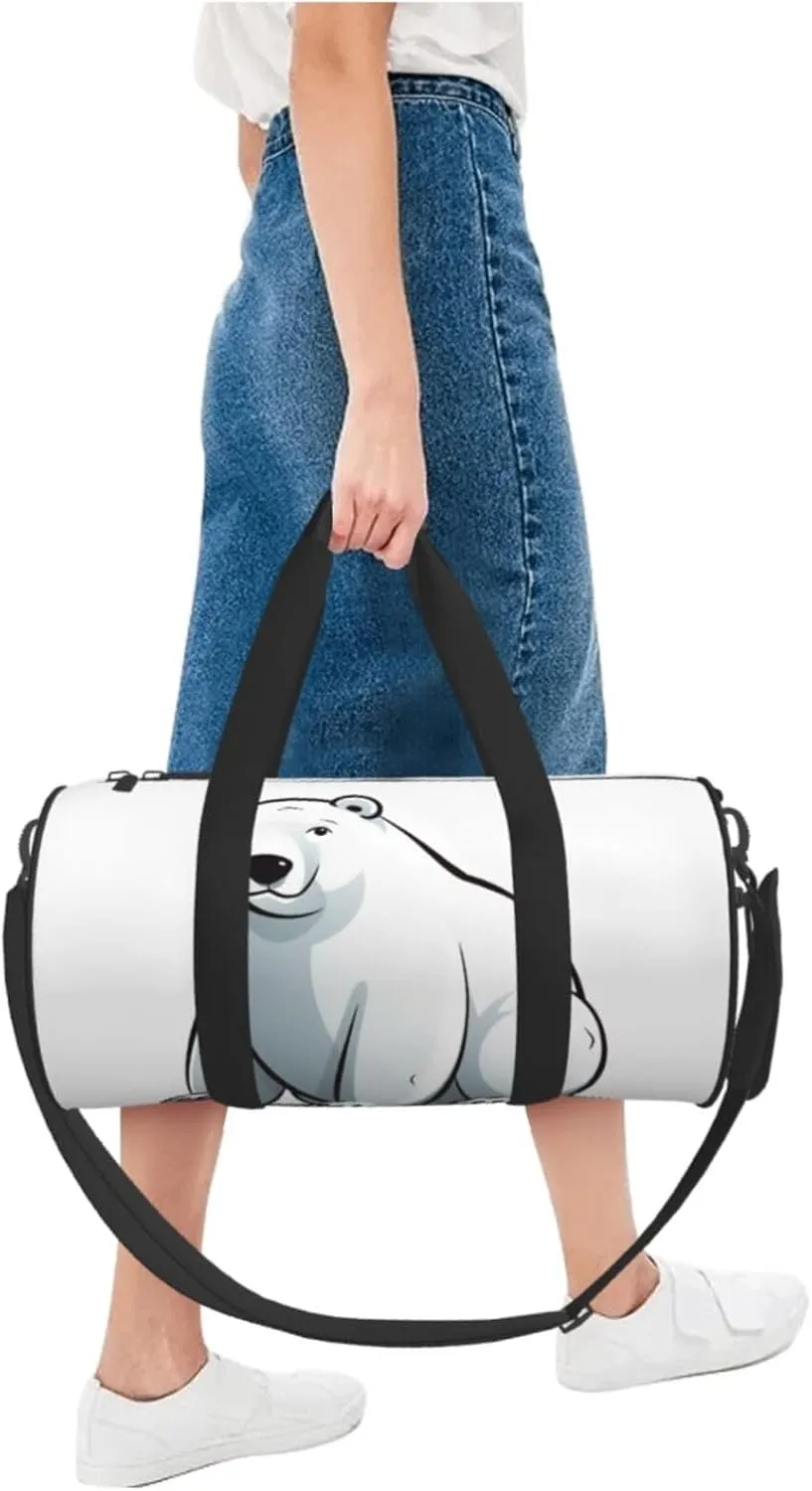 Sports Gym Bag for Women Men Travel Duffel Bag Tote Weekender Bag Carry on Overnight Bag for Travel Swimming Fitness Workout Sports Polar bear Duffle Bag