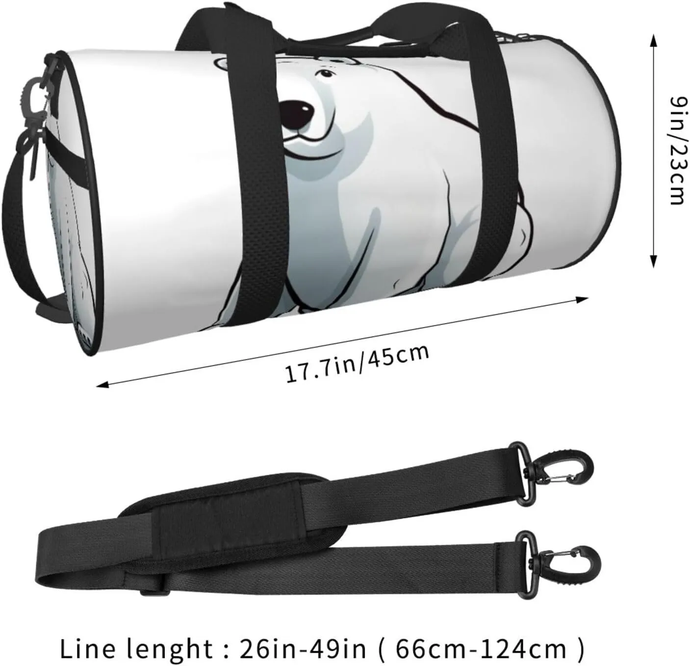 Sports Gym Bag for Women Men Travel Duffel Bag Tote Weekender Bag Carry on Overnight Bag for Travel Swimming Fitness Workout Sports Polar bear Duffle Bag