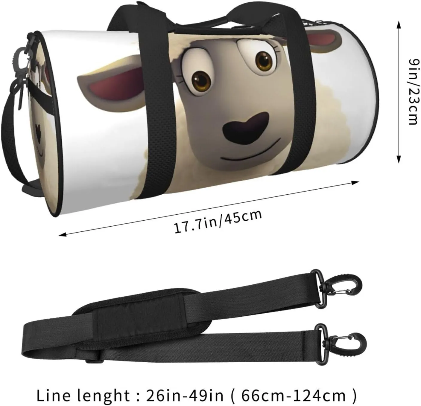 Sports Gym Bag for Women Men Travel Duffel Bag Tote Weekender Bag Carry on Overnight Bag for Travel Swimming Fitness Workout Sports Sheep Duffle Bag