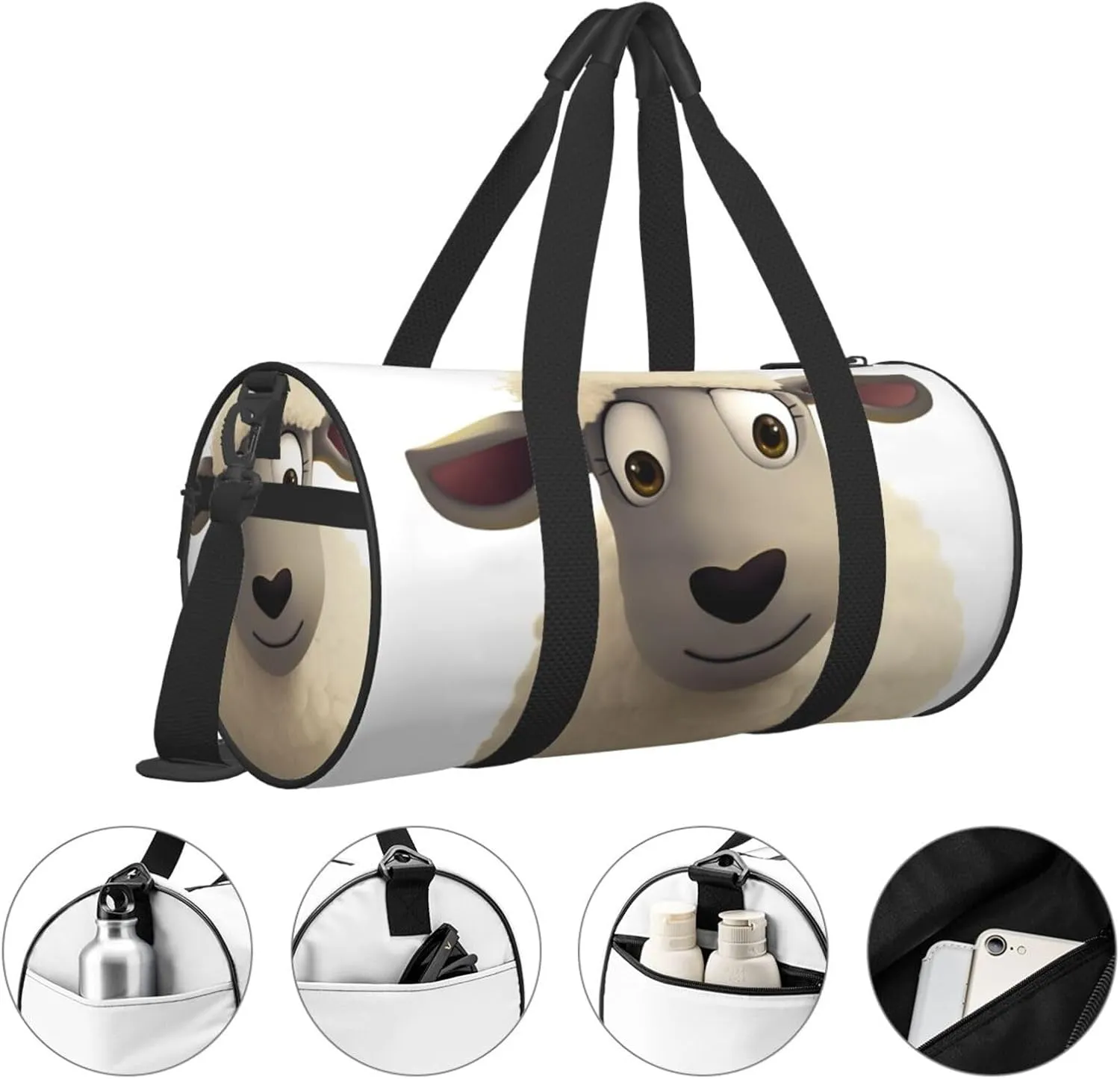 Sports Gym Bag for Women Men Travel Duffel Bag Tote Weekender Bag Carry on Overnight Bag for Travel Swimming Fitness Workout Sports Sheep Duffle Bag