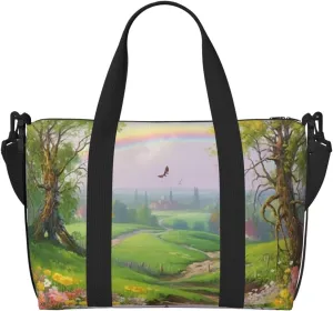 Sports Gym Bag for Women Men Travel Duffel Bag Tote Weekender Bag Carry on Overnight Bag for Travel Swimming Fitness Workout Sports Spring Landscape Duffle Bag