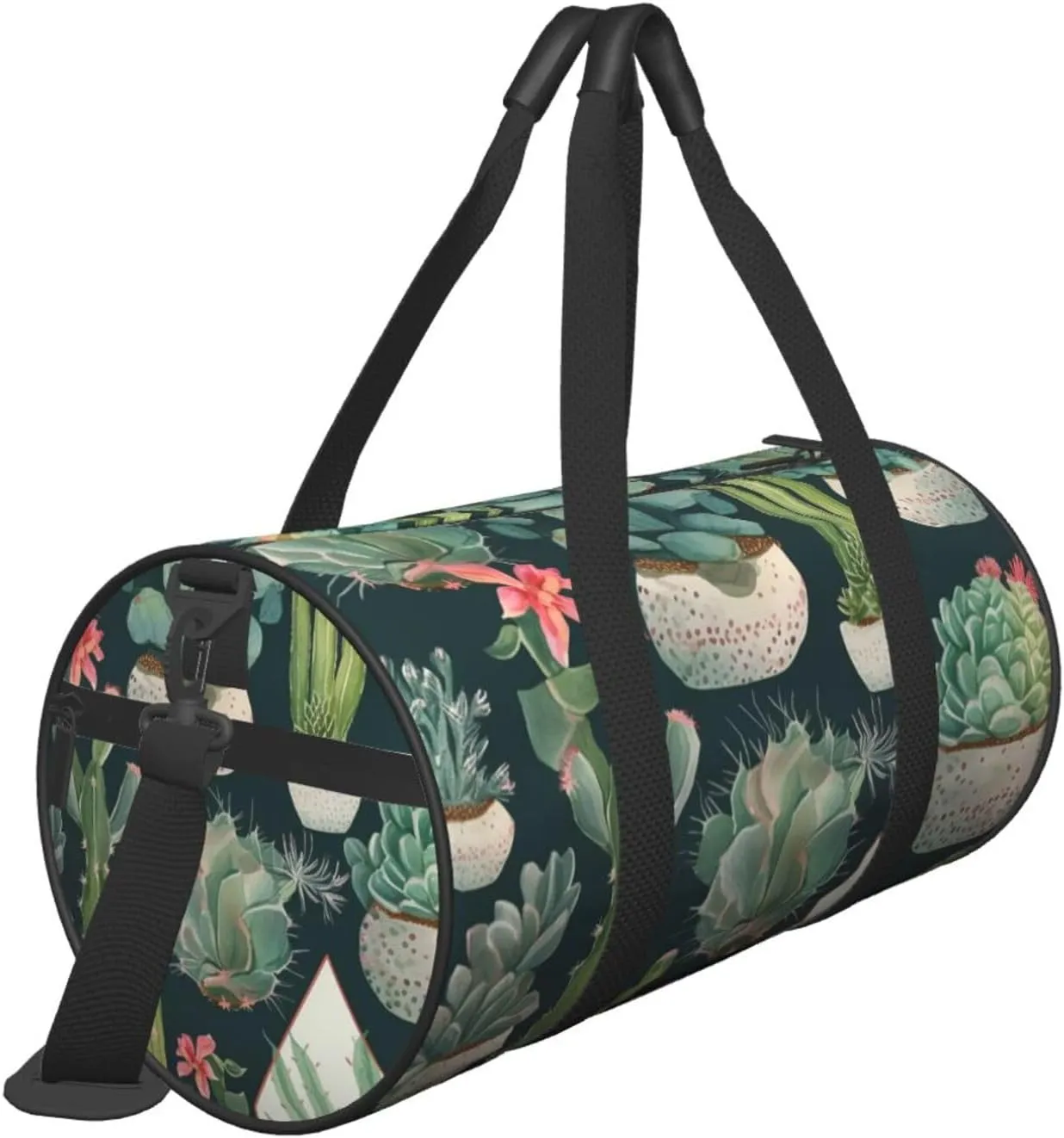 Sports Gym Bag for Women Men Travel Duffel Bag Tote Weekender Bag Carry on Overnight Bag for Travel Swimming Fitness Workout Sports Succulent Plants and Cactus Duffle Bag