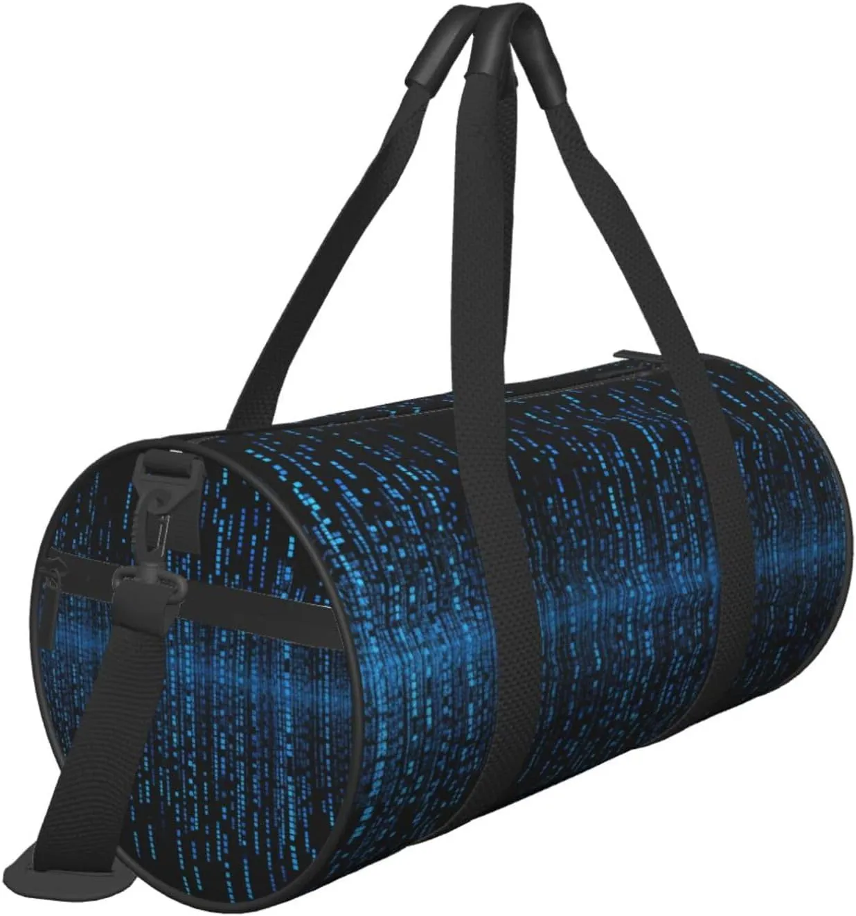 Sports Gym Bag for Women Men Travel Duffel Bag Tote Weekender Bag Carry on Overnight Bag for Travel Swimming Fitness Workout Sports The Blue Binary Matrix Duffle Bag