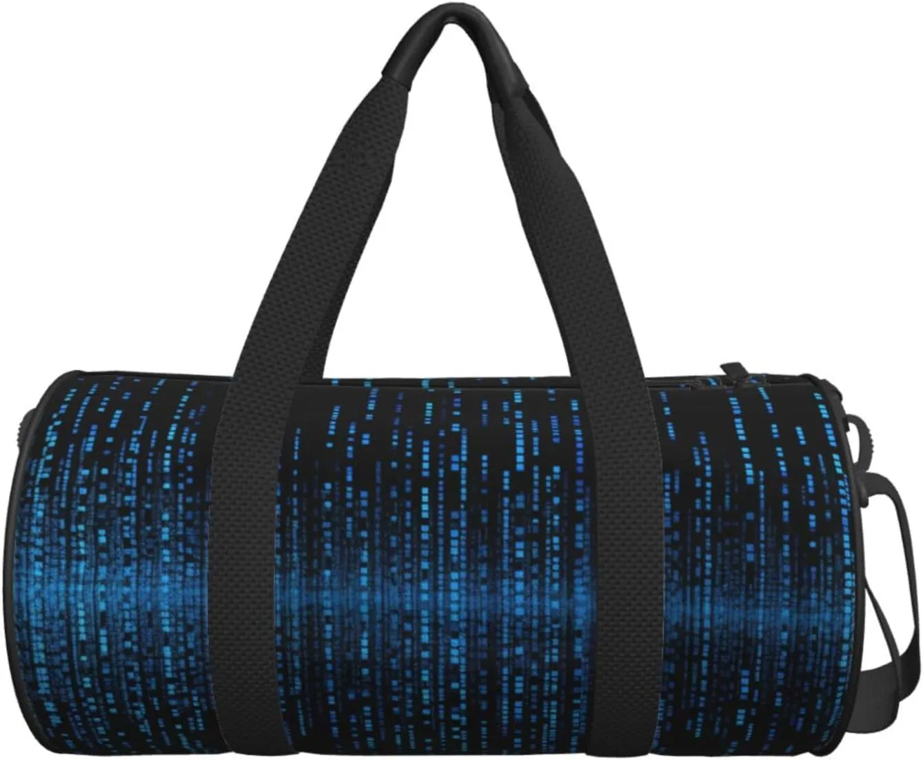 Sports Gym Bag for Women Men Travel Duffel Bag Tote Weekender Bag Carry on Overnight Bag for Travel Swimming Fitness Workout Sports The Blue Binary Matrix Duffle Bag