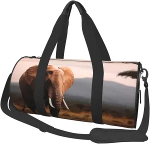 Sports Gym Bag for Women Men Travel Duffel Bag Tote Weekender Bag Carry on Overnight Bag for Travel Swimming Fitness Workout Sports Walking Elephant Duffle Bag