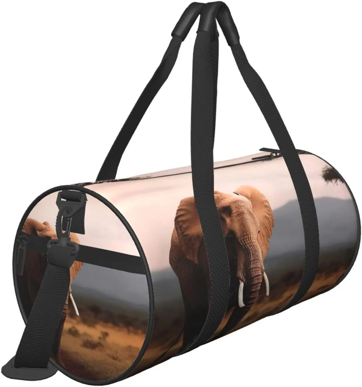 Sports Gym Bag for Women Men Travel Duffel Bag Tote Weekender Bag Carry on Overnight Bag for Travel Swimming Fitness Workout Sports Walking Elephant Duffle Bag