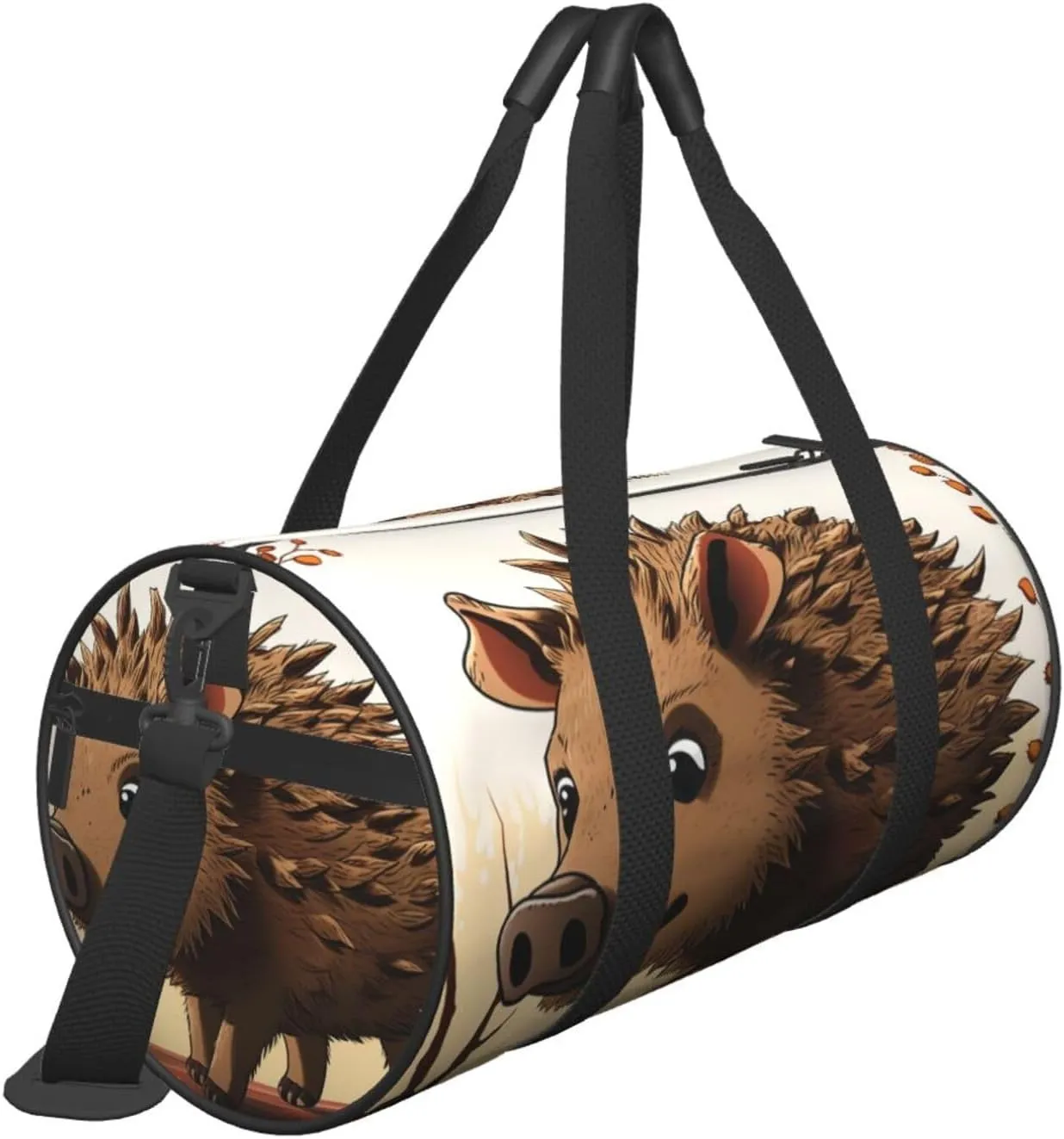 Sports Gym Bag for Women Men Travel Duffel Bag Tote Weekender Bag Carry on Overnight Bag for Travel Swimming Fitness Workout Sports Wild boar animation Duffle Bag