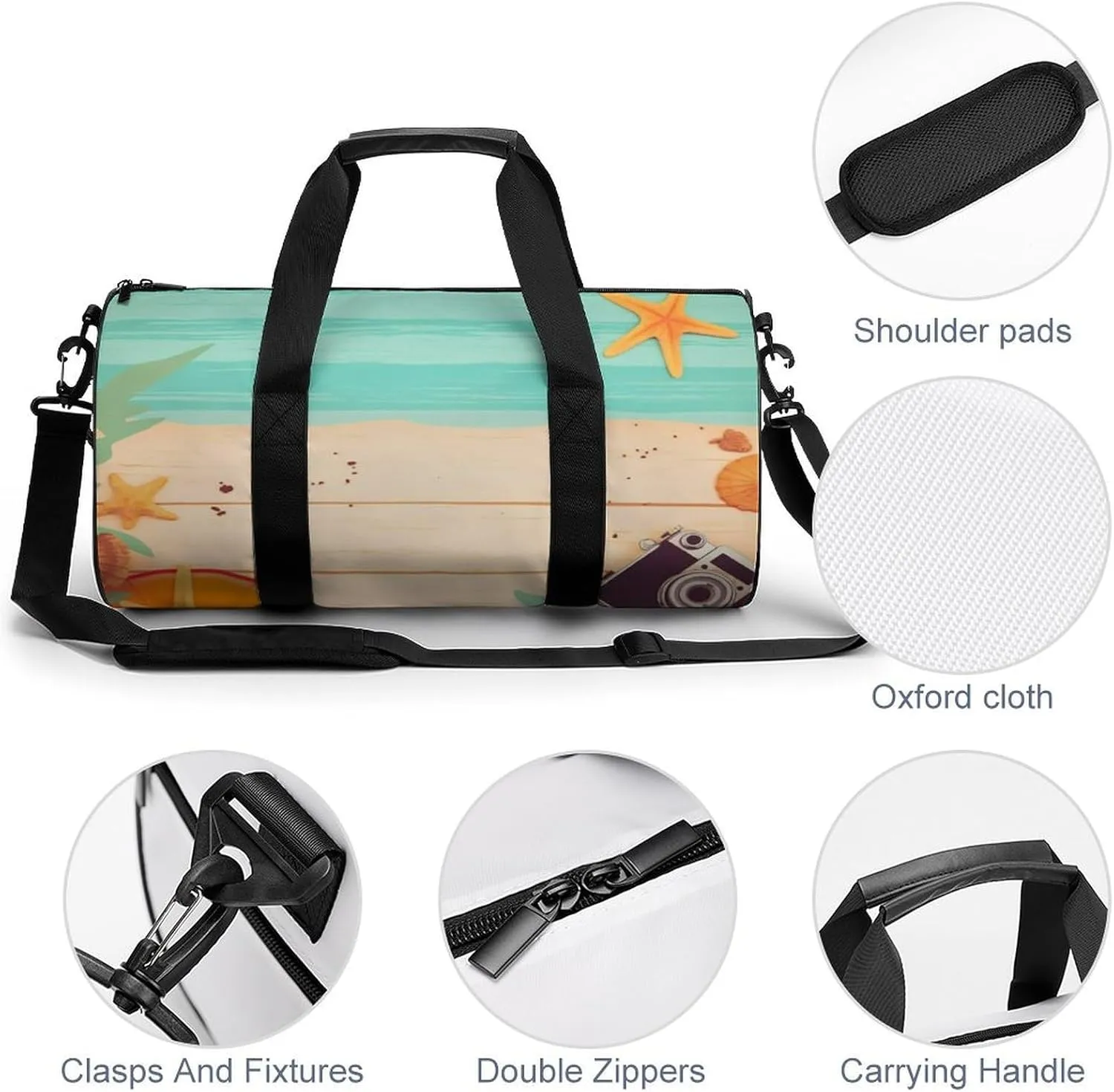 Sports Gym Bag for Women Men Travel Duffel Bag Tote Weekender Bag Summer Background Carry on Overnight Bag for Travel Swimming Fitness Workout Sports Duffle Bag