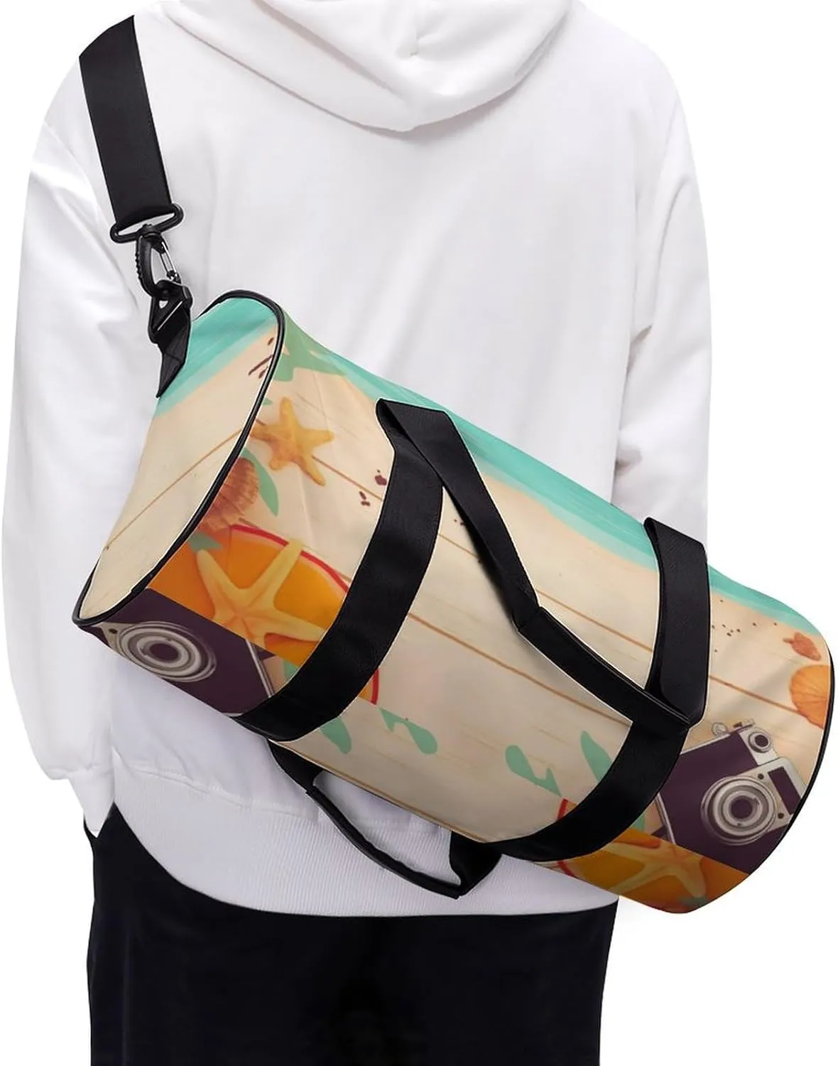 Sports Gym Bag for Women Men Travel Duffel Bag Tote Weekender Bag Summer Background Carry on Overnight Bag for Travel Swimming Fitness Workout Sports Duffle Bag