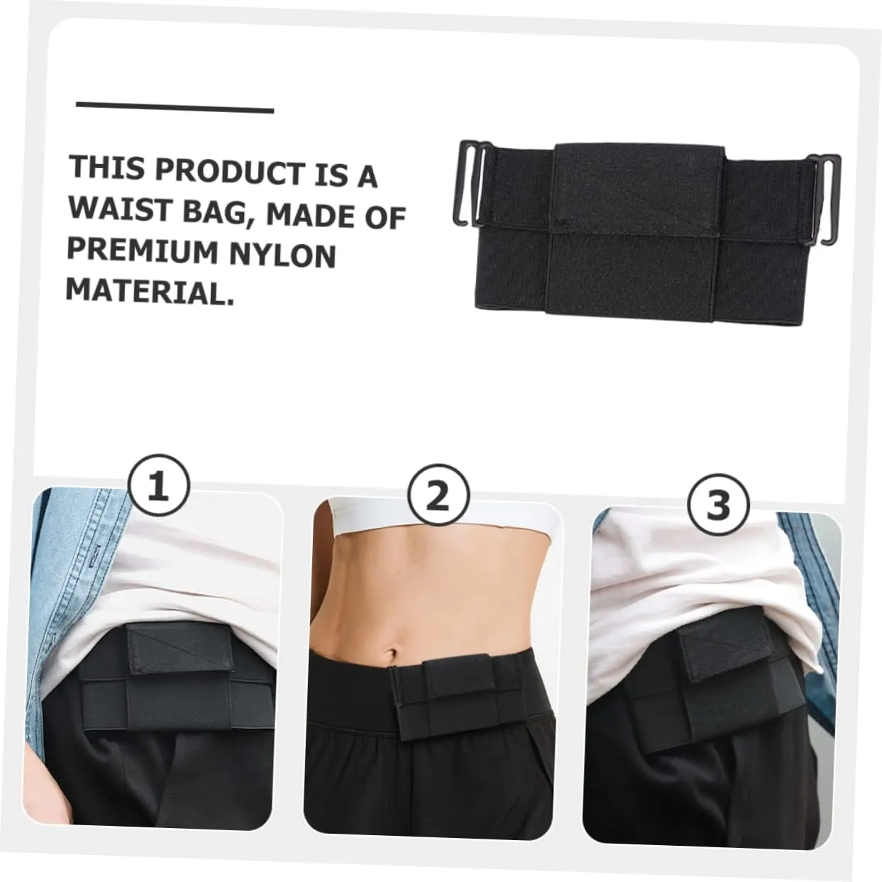 Sports Phone Belt Bag Running Sports Wallet Waist Pouches Portable Waist Bag Men Waist Bag Convenient Fanny Men Purse Invisible Bag Sporting Goods Nylon Multifunction Man