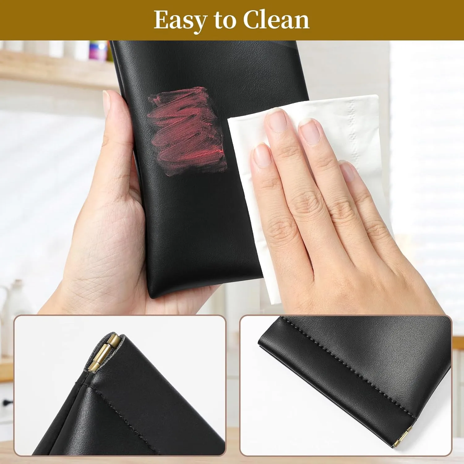 Squeeze Top Sunglass Case, New Organosilicon Soft Leather Eyeglass Glass Case Travel Large Sunglasses Pouch