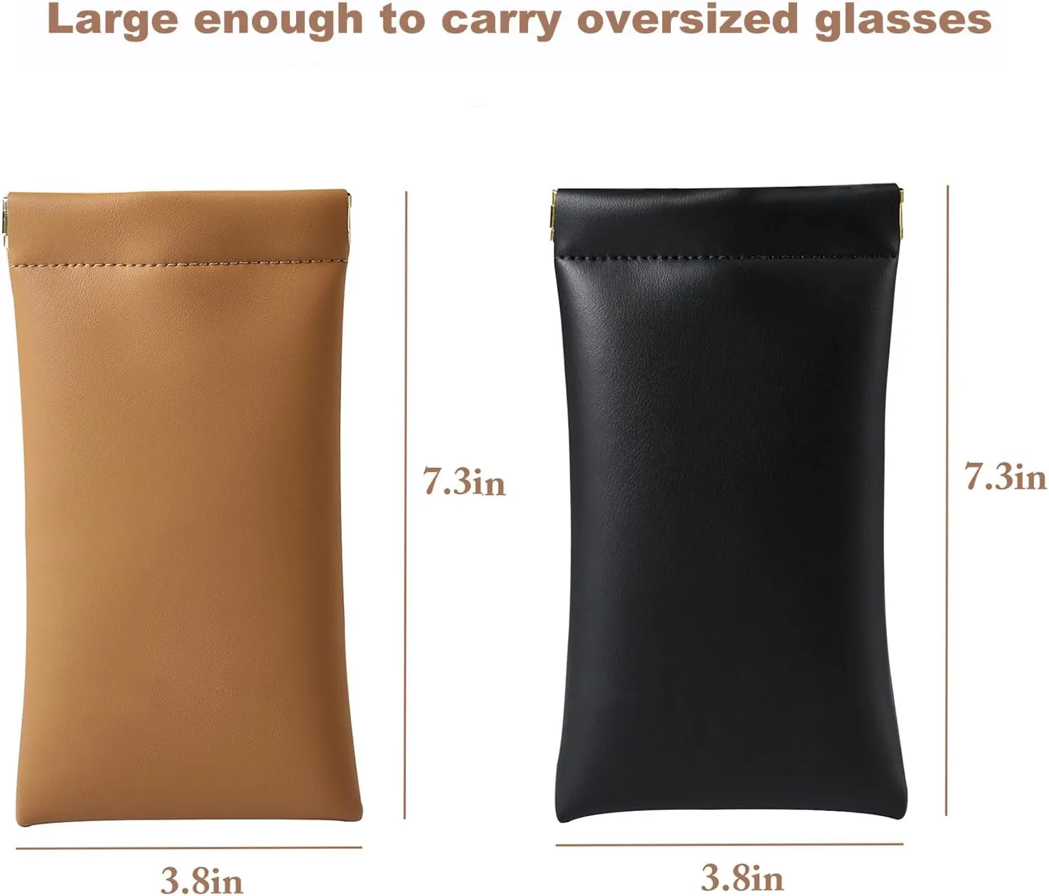 Squeeze Top Sunglass Case, New Organosilicon Soft Leather Eyeglass Glass Case Travel Large Sunglasses Pouch