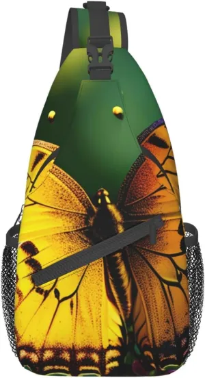 SSIMOO Beautiful Glowing Butterfly Versatile Travel Hiking Backpack-Perfect For Outdoor Cycling,Chest Shoulder Bag