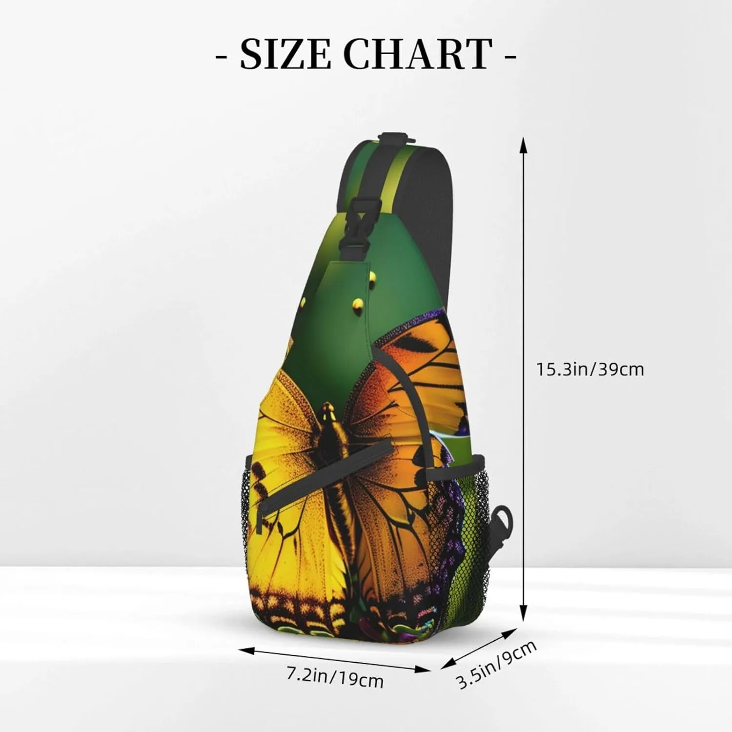 SSIMOO Beautiful Glowing Butterfly Versatile Travel Hiking Backpack-Perfect For Outdoor Cycling,Chest Shoulder Bag