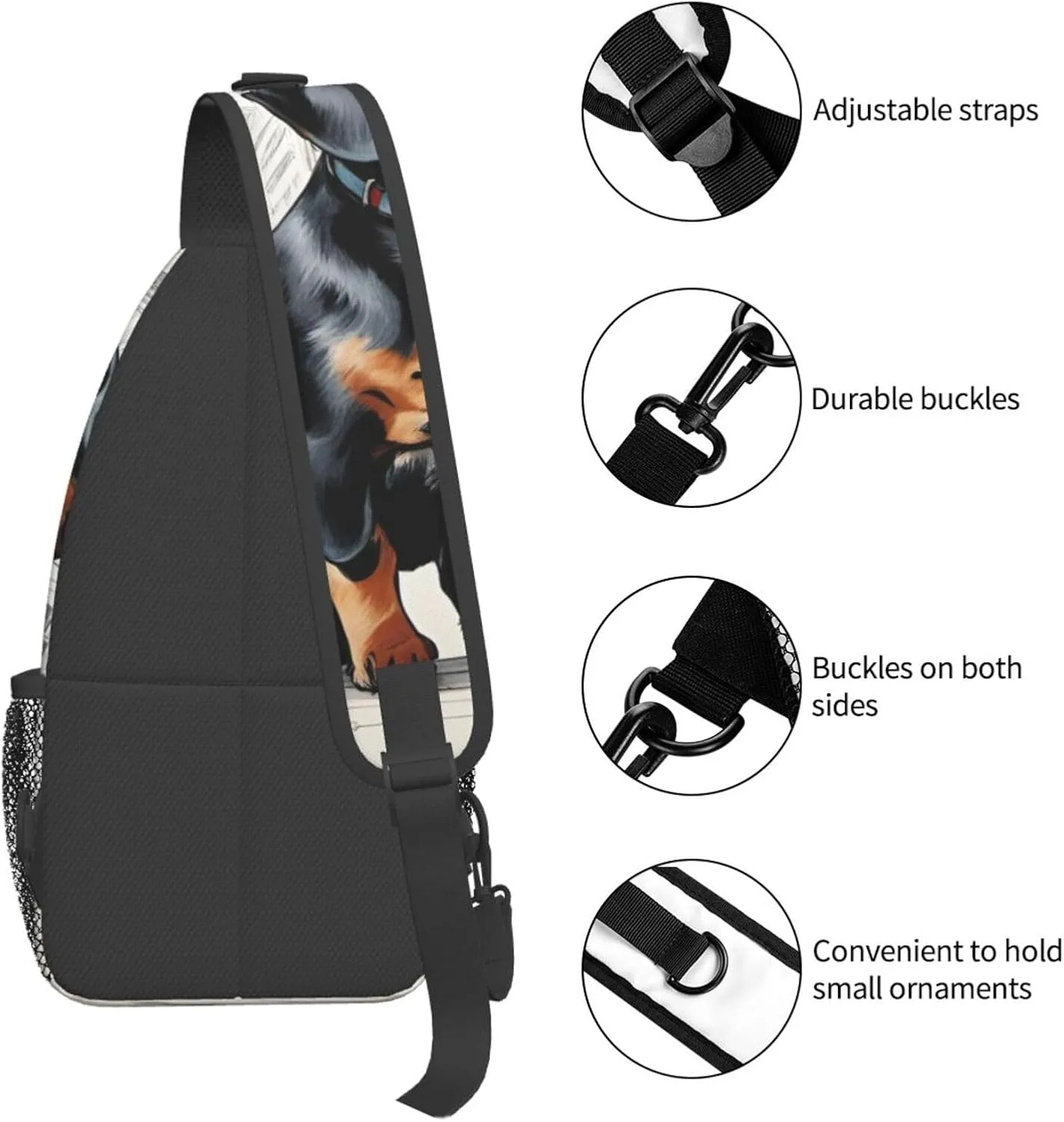 SSIMOO Parisian Dachshund Versatile Travel Hiking Backpack-Perfect For Outdoor Cycling,Chest Shoulder Bag