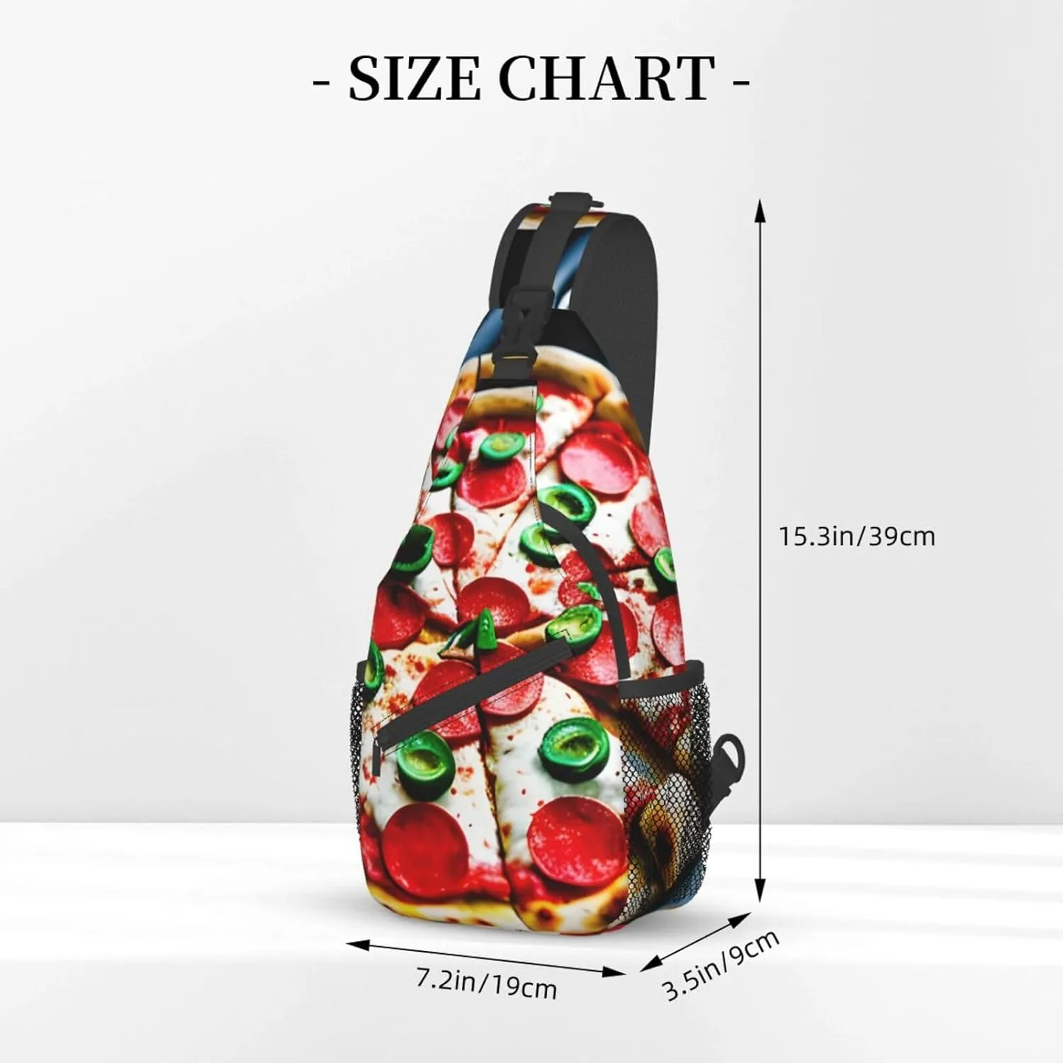 SSIMOO Pizza 3d Versatile Travel Hiking Backpack-Perfect For Outdoor Cycling,Chest Shoulder Bag