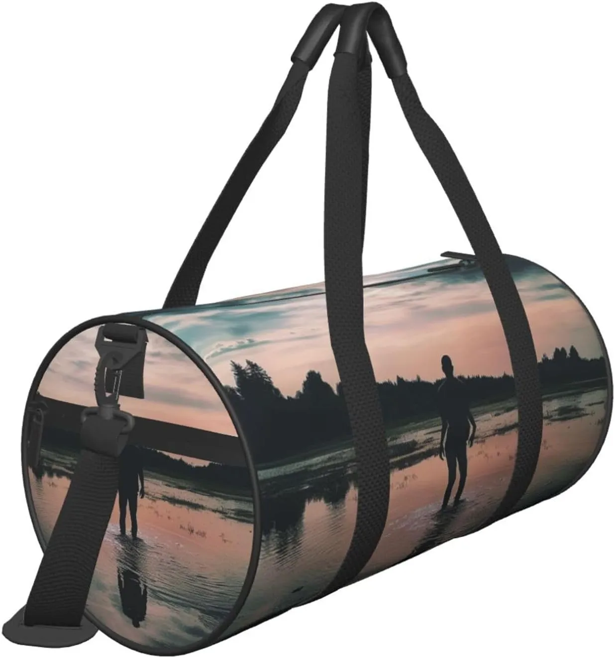 Standing in The Lake Travel Duffle Bag for Men Women Sport Gym Bag Foldable Weekender Bag Carry on Overnight Bag for Travel Swimming Basketball