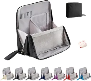 Standing Makeup Bag – Portable, Large Capacity, Doresty Makeup Bag, Waterproof Makeup Organizer with Compartments, Makeup Bag Organizer with Compartments, Travel-Friendly (Black)