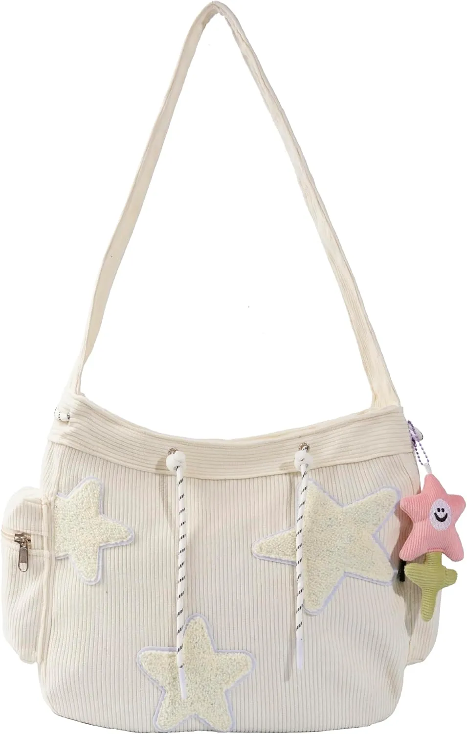 Star Tote Hobo Bag Women Handbag Large Capacity Tote Shoulder Bag Casual Crossbody Bag Gift for Women (Black)