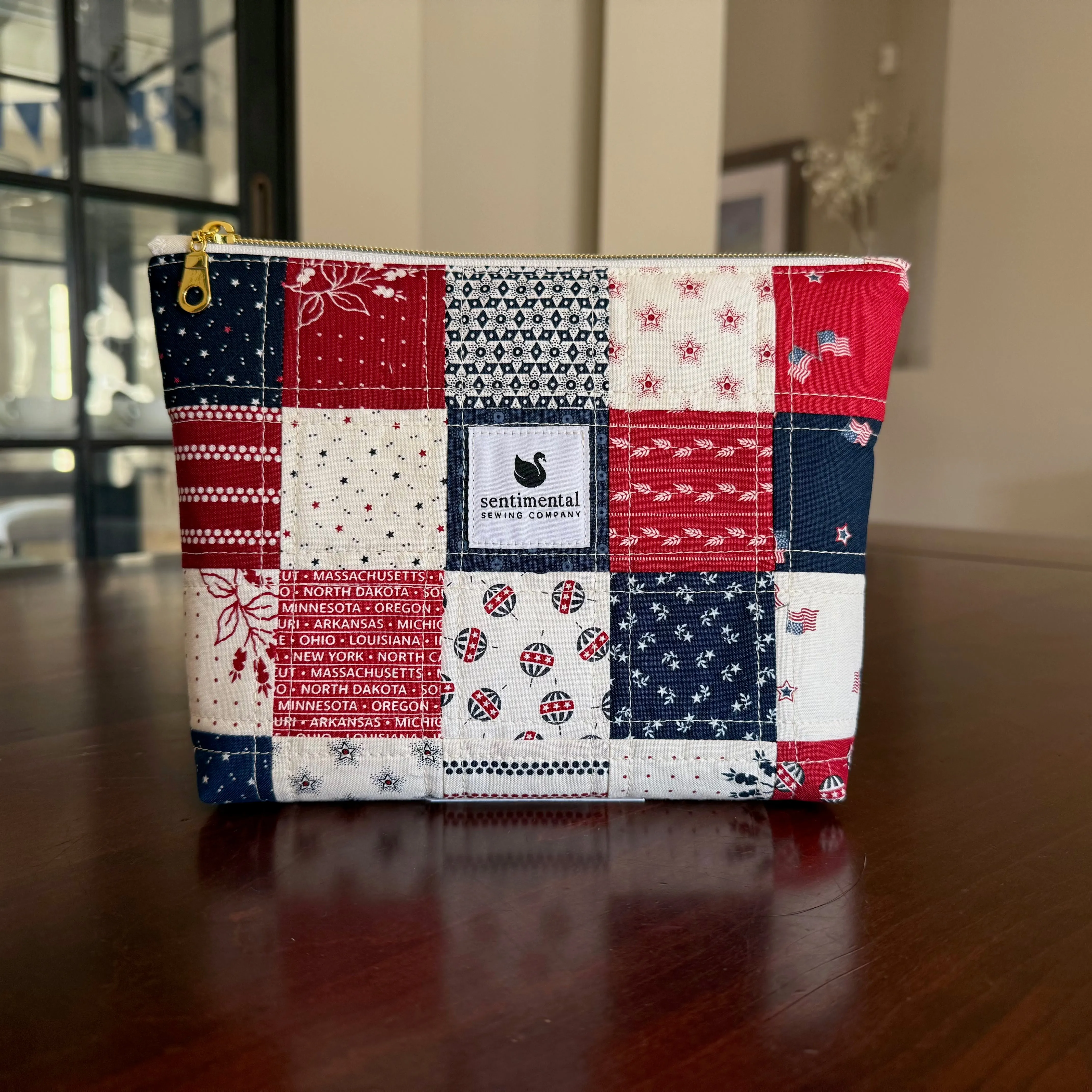 Stars & Stripes Patchwork Pouch