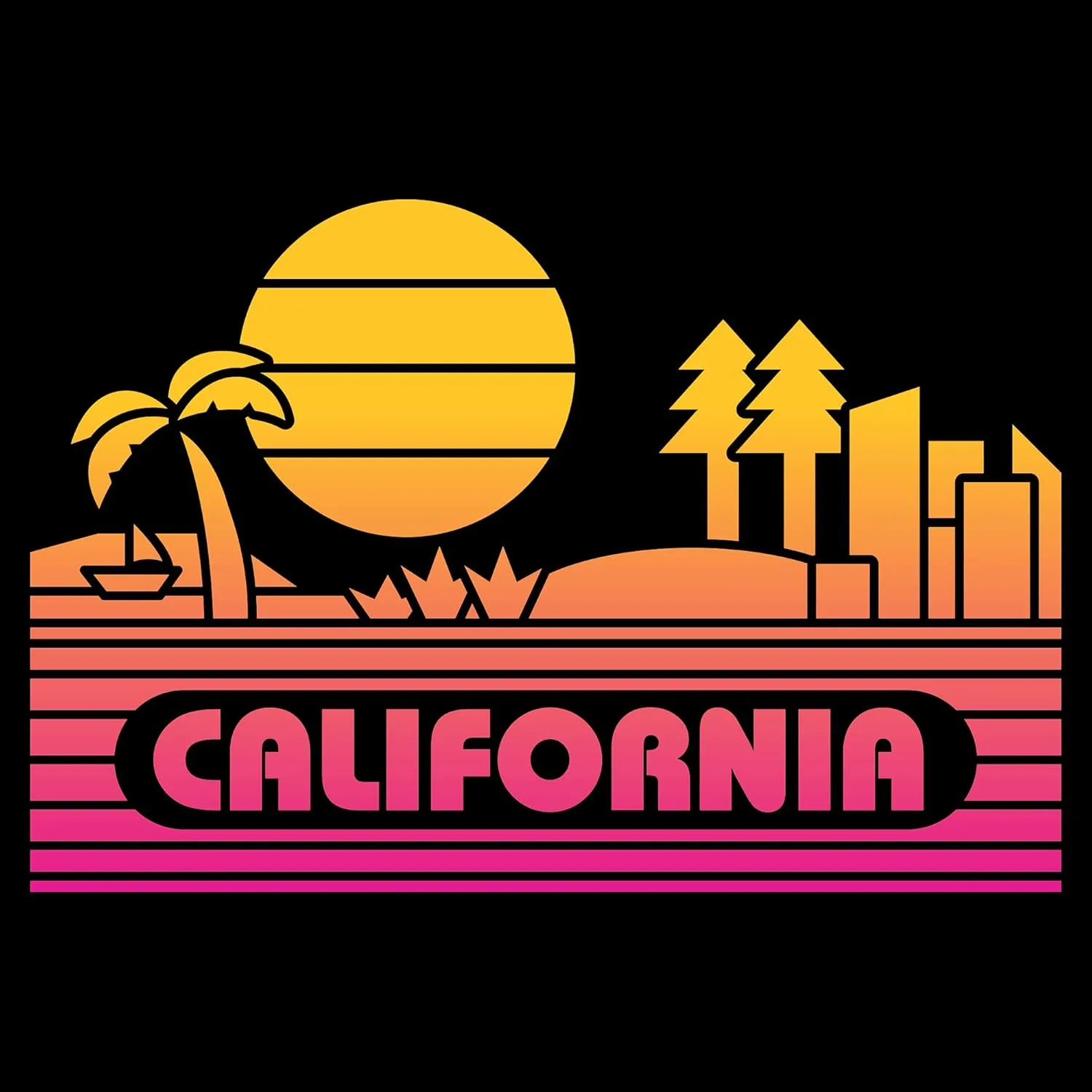 State Groovy Sunset - Landscape Vacation Home State T Shirt