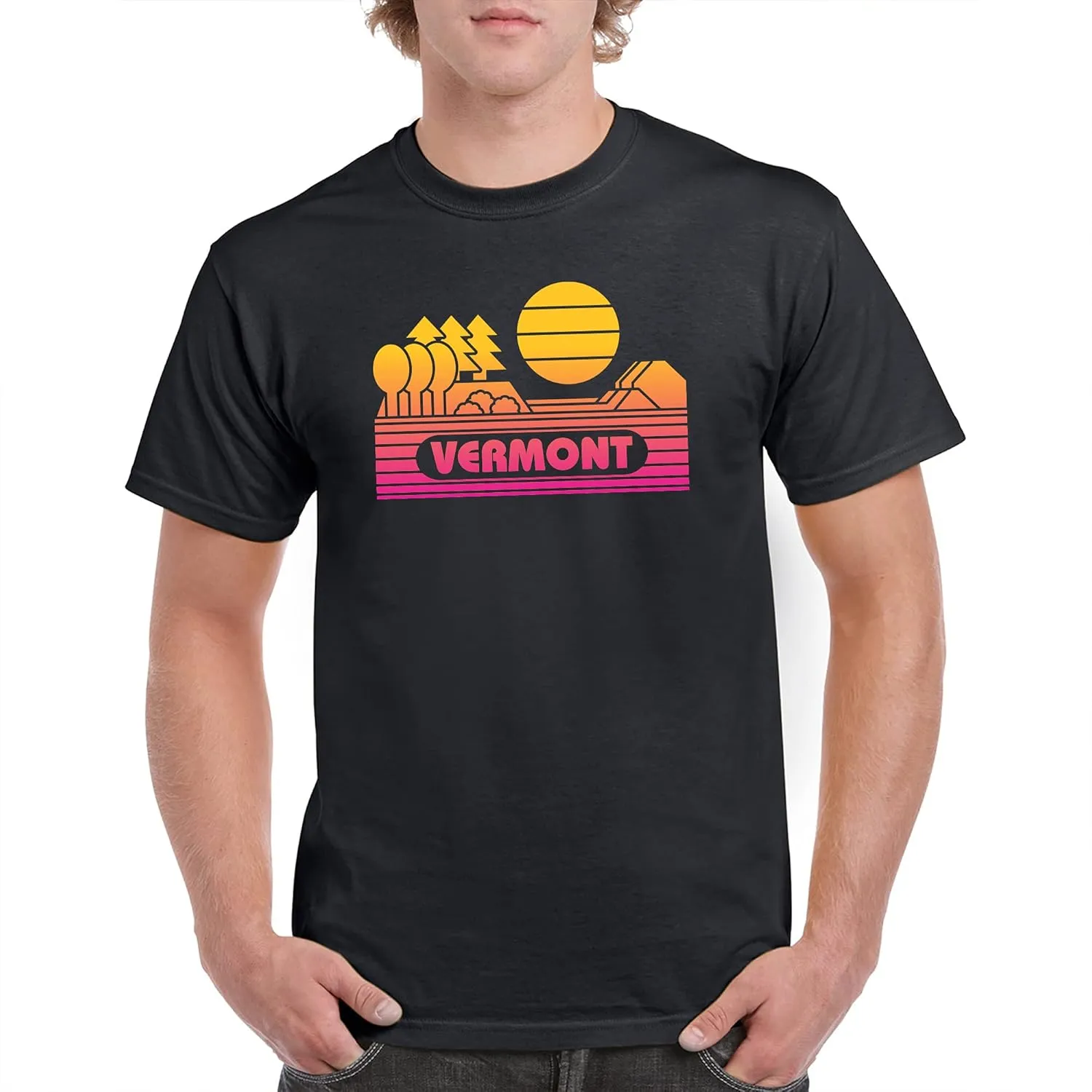 State Groovy Sunset - Landscape Vacation Home State T Shirt