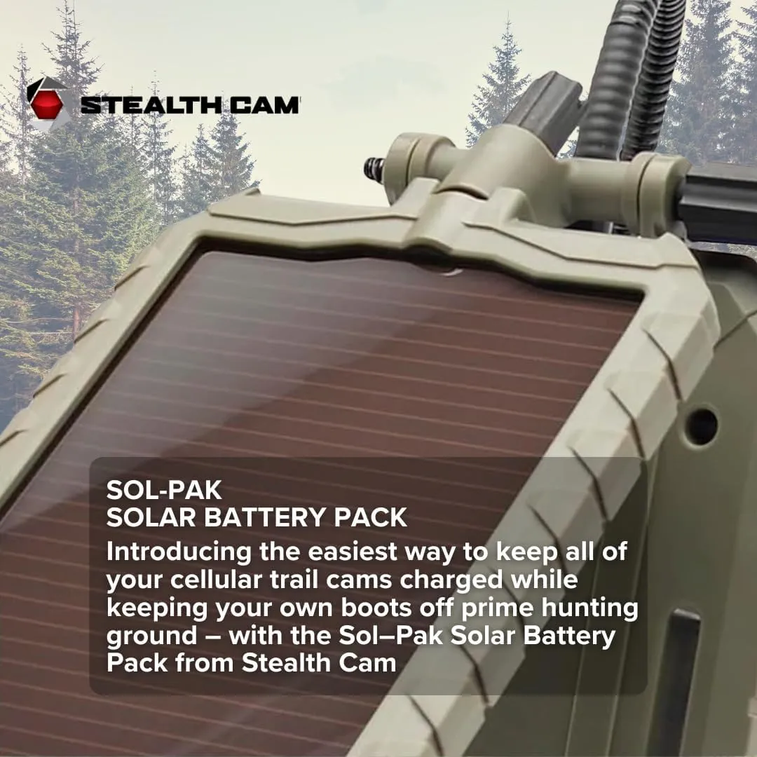 Stealth Cam Adjustable Multi-Pivot Mounting Post for Trail Camera and Battery Bundle with Stealth Cam Lithium Solar Power Panel, 32GB Memory Card (2-Pack), and SD Card Reader USB 2.0 (5 Items)