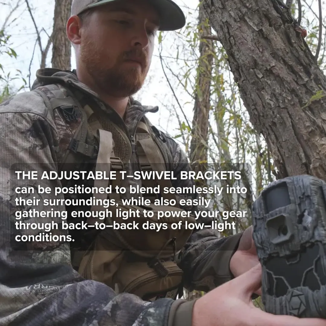 Stealth Cam Adjustable Multi-Pivot Mounting Post for Trail Camera and Battery Bundle with Stealth Cam Lithium Solar Power Panel, 32GB Memory Card (2-Pack), and SD Card Reader USB 2.0 (5 Items)