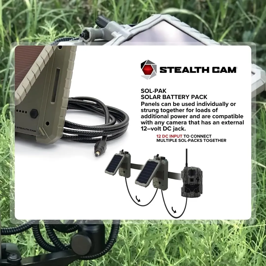 Stealth Cam Adjustable Multi-Pivot Mounting Post for Trail Camera and Battery Bundle with Stealth Cam Lithium Solar Power Panel, 32GB Memory Card (2-Pack), and SD Card Reader USB 2.0 (5 Items)