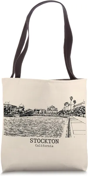 Stockton California Vintage Retro Travel Souvenir Tote Bag